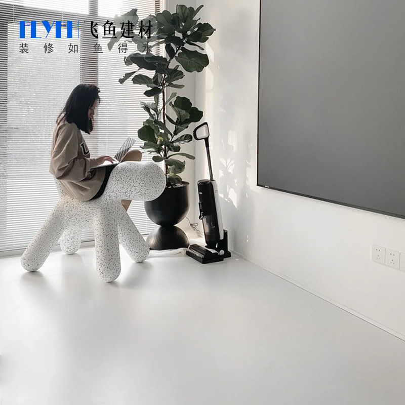 Vegetarian colour pure white large plate tiles 750x1500 beige pink grey living-room dining room Johan micro-cement floor tiles