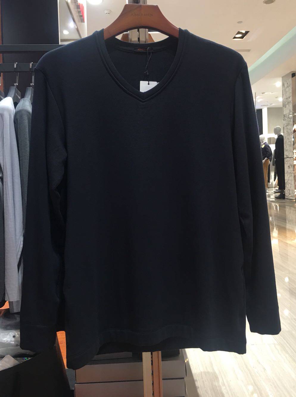 New Mr. AIMER warm velvet double-layer thickened men's warm clothes NS72J13 with pants NS73J12