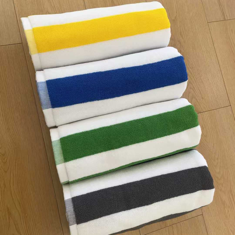 Hotel All-Cotton Thickened Blue and White Striped Beach Towel, Soft, Absorbent, Lint-Free, Adult Yellow, Green, Gray Bath Towel Hotel All-Cotton Thickened Blue and White Striped Beach Towel, Soft, Absorbent, Lint-Free, Adult Yellow, Green, Gray Bath Towel