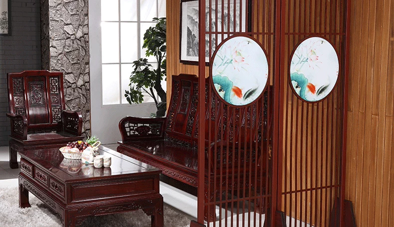 Màn hình vách ngăn phòng khách thời trang đơn giản hiện đại Trung Quốc màn hình gấp hiên phòng ngủ gỗ rắn văn phòng trần nhà rỗng - Màn hình / Cửa sổ