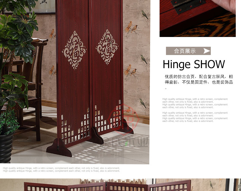 Vách ngăn thời trang phòng khách hiện đại phong cách Trung Quốc đơn giản gấp màn hình phòng ngủ retro di chuyển hai mặt gỗ rắn đẹp - Màn hình / Cửa sổ vách ngăn phòng thờ bằng gỗ
