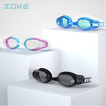 ZOKE swimming goggles male and female waterproof anti-fog plating anti-UV clear and comfortable flat light myopia indoor swimming goggles