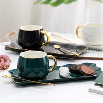 European light luxury Phnom Penh ceramic coffee cup set Afternoon tea Household mug tray with spoon coffee appliance