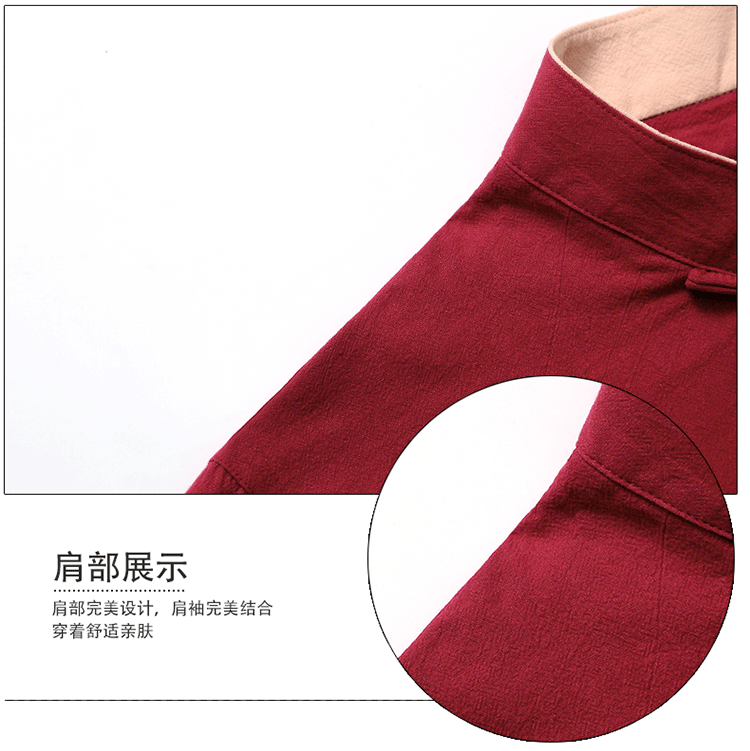 Tang phù hợp với phong cách Trung Quốc cotton nam và áo khoác lanh nam quốc phục trung niên giản dị Trung Quốc áo khoác dài tay áo dài bộ đồ truyền thống