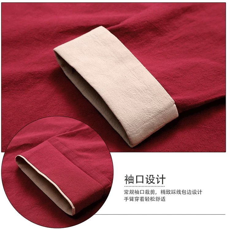 Tang phù hợp với phong cách Trung Quốc cotton nam và áo khoác lanh nam quốc phục trung niên giản dị Trung Quốc áo khoác dài tay áo dài đồ bộ đẹp