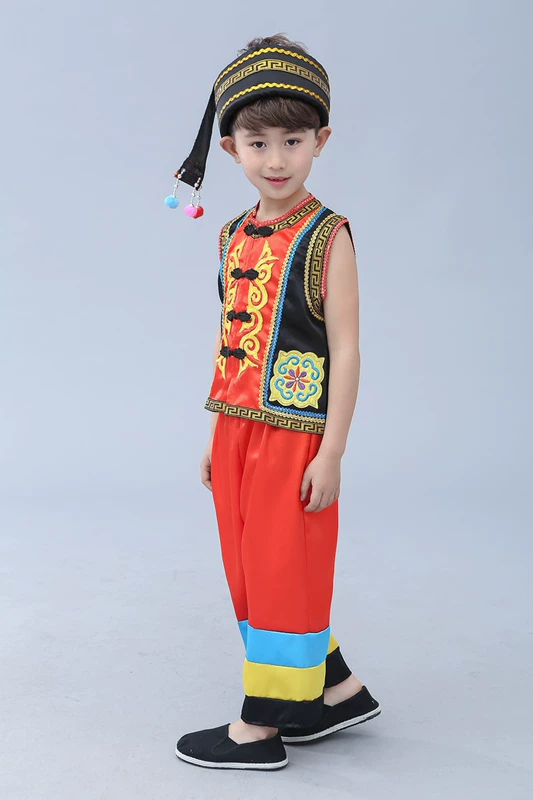 Trang phục dân tộc của trẻ em, trang phục múa Li, biểu diễn Dai, nam và nữ, Achang, Deang, trang phục sân khấu