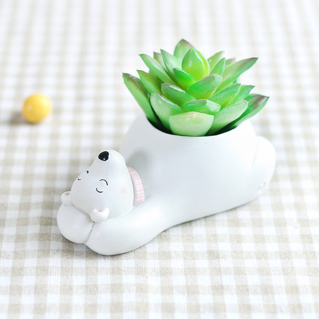 Creative personality cute cartoon small animal shape succulent flower pot indoor balcony micro landscape succulent plant potted plant