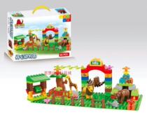 Qinhui assembly building blocks big particles Happy Zoo Childrens educational toys Happy Zoo series 1357