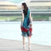 Váy voan nữ dài phần mùa hè mới in váy đi biển bên bờ biển ngày lễ boho 	váy trắng rút eo	 Váy eo cao