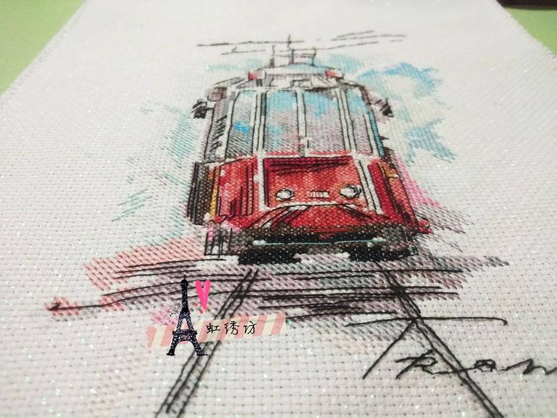 Cầu vồng thêu Quảng trường chính hãng DMC cross stitch từ phù hợp với mẩu xe đường sắt đô thị - Bộ dụng cụ thêu tranh thêu con công