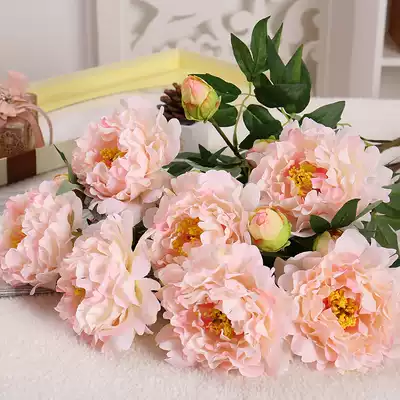 European style simulation flower big peony flower wedding living room floor place fake flower silk flower decoration dry flower