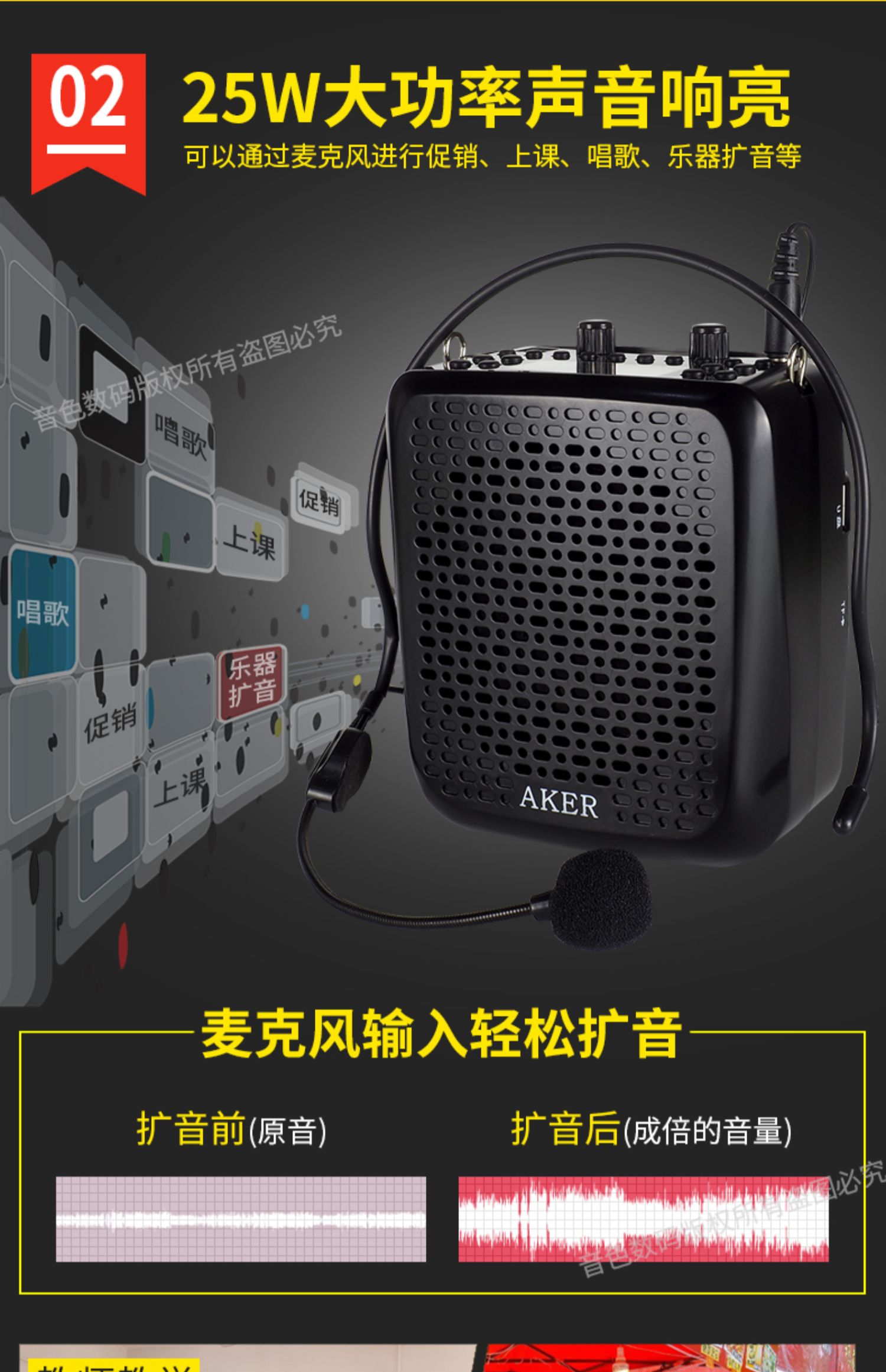 AKER thích lớp AK87W Bộ khuếch đại không dây đa chức năng Âm thanh Bluetooth máy hát nhạc vuông cũ - Trình phát TV thông minh bộ phát wifi xiaomi