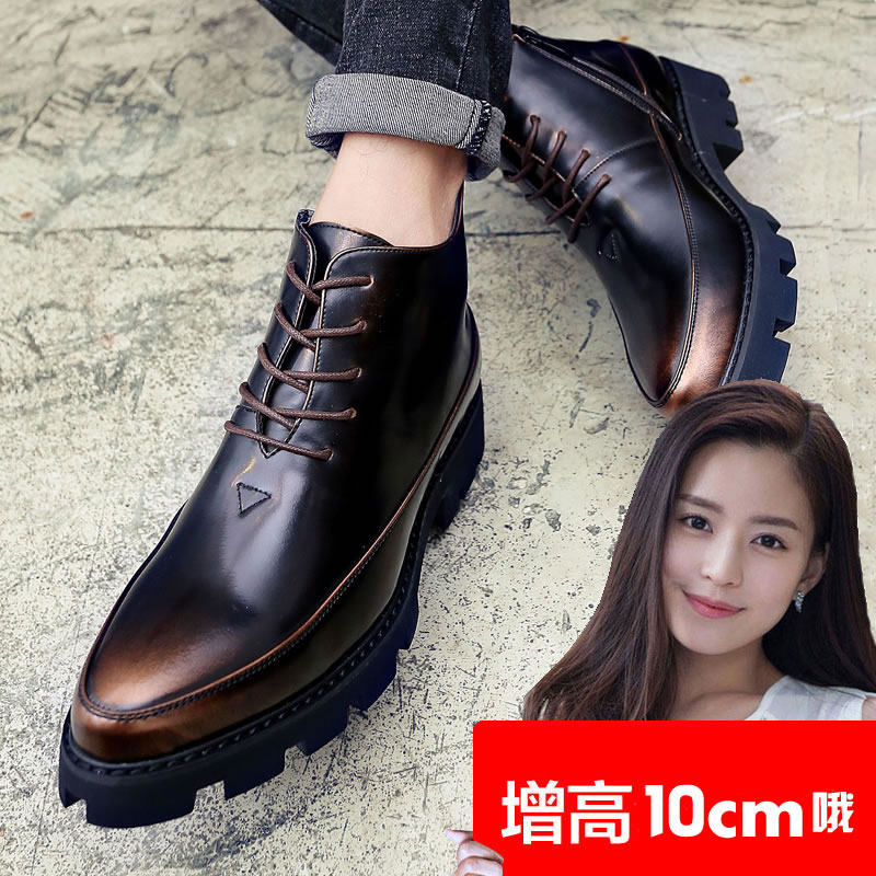 Nightclub increased 10CM men's shoes inside increased 8cm men boots Briton Brock Shoes High Cylindrical Wedding Shoes 6