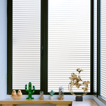 Self-adhesive rubber Louver glass sticker frosted window film striped bathroom office sliding door transparent opaque