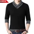 Áo len cashmere nam dày v-cổ mùa đông trùm đầu thanh niên Áo len cashmere nguyên chất 100% áo len màu trung tính nam áo len cổ lọ nam Áo len Cashmere