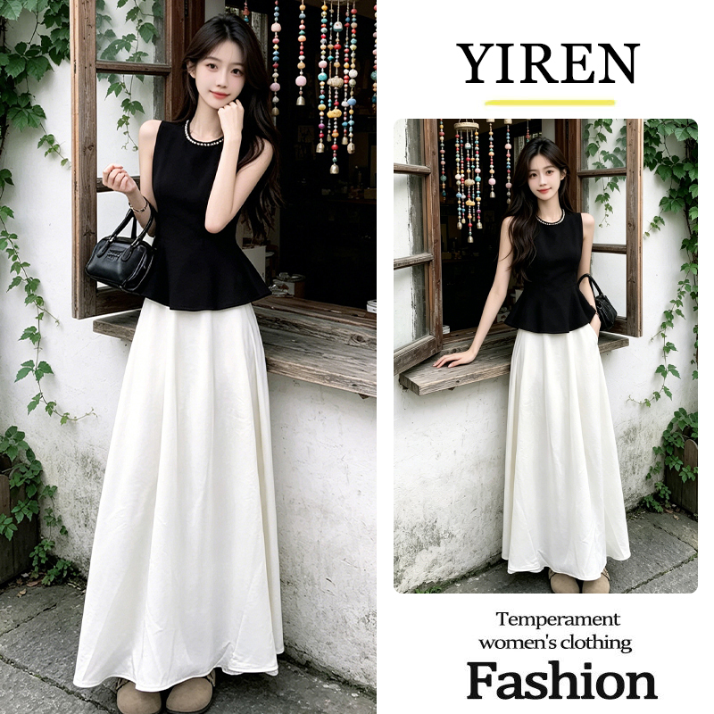 Summer Outfit Set with a French Style, Sleeveless Tank Top and Skirt, High-End Fashion Two-Piece Set Summer Outfit Set with a French Style, Sleeveless Tank Top and Skirt, High-End Fashion Two-Piece Set
