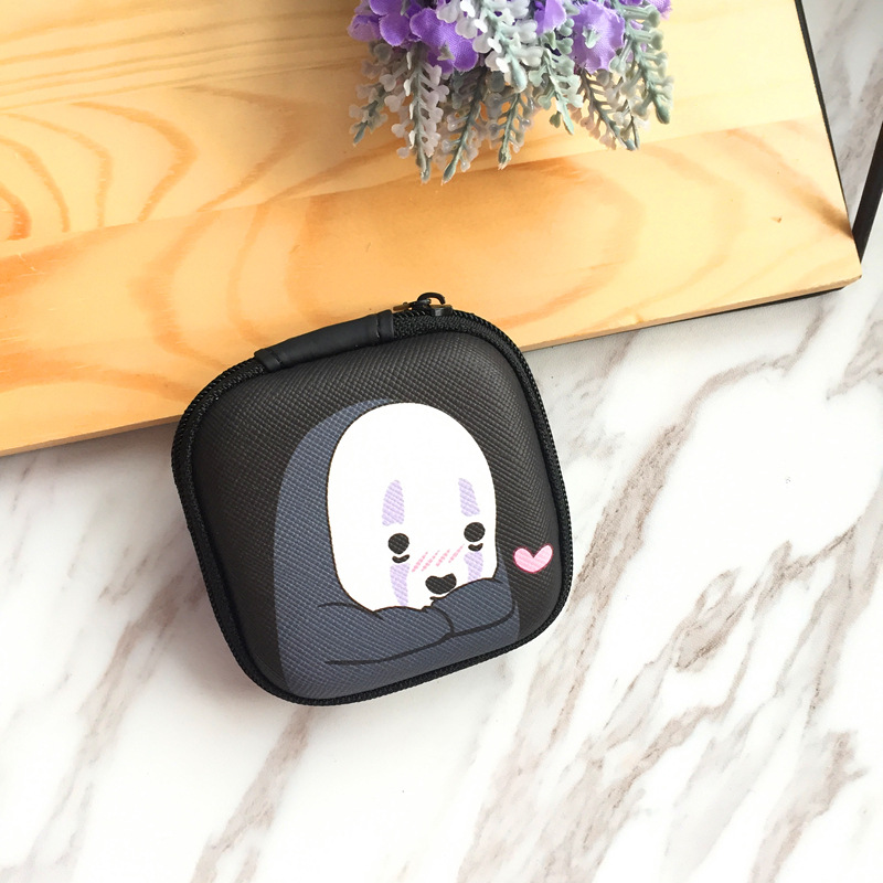 Cartoon tươi nhỏ zero ví nhỏ túi vuông da zippered dòng dữ liệu tai nghe túi hộp sưu tập tiền xu bộ sưu tập túi