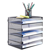 Iron assembly desktop multi-layer A4 file storage rack book information sorting column stationery box rack