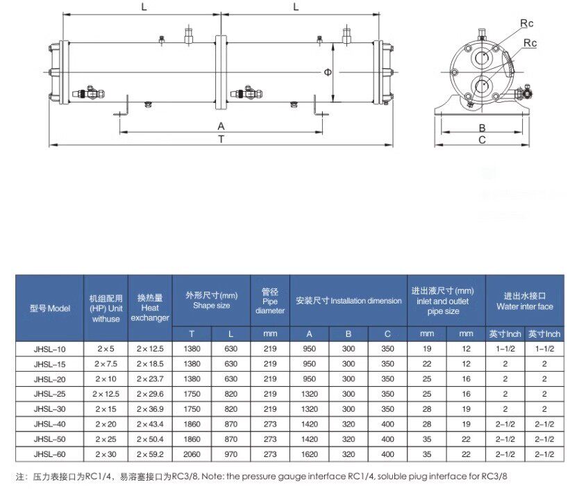 原装正品金豪水冷 冷库专用壳管式冷凝器 水炮  10HP 20HP 换热器(图10)
