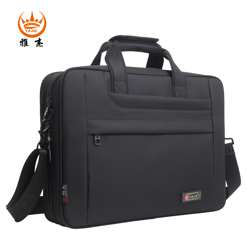 Men's business briefcase canvas single shoulder laptop pack 15 6 inch waterproof Oxford skew sealed file office business