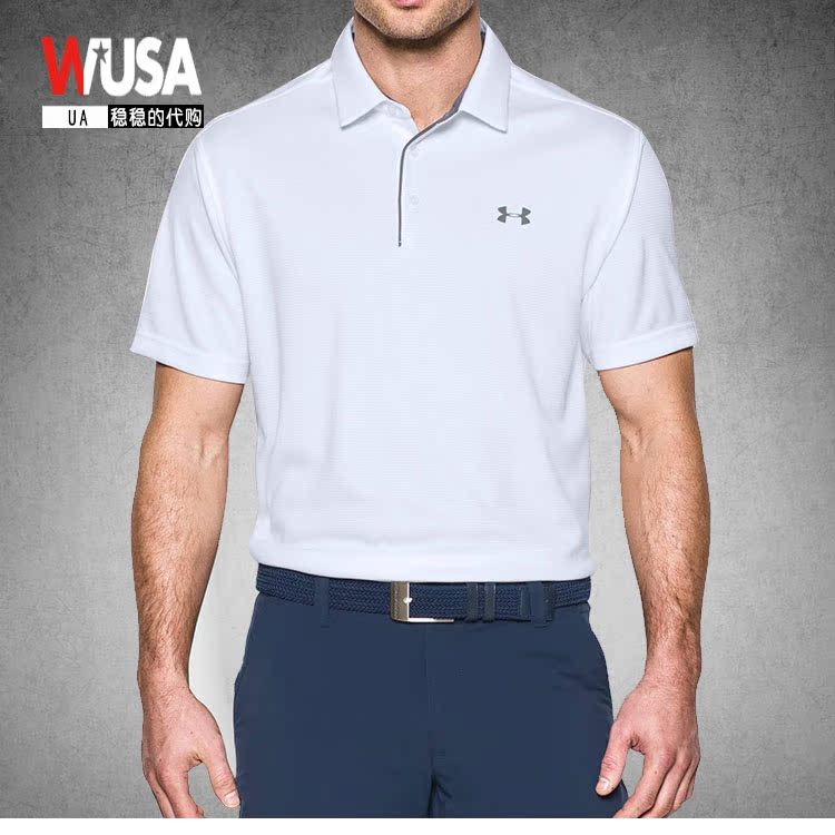 Hoa Kỳ mua UA Tech An Dema golf polo áo sơ mi nam ve áo màu rắn kinh doanh áo thun ngắn tay áo polo mlb