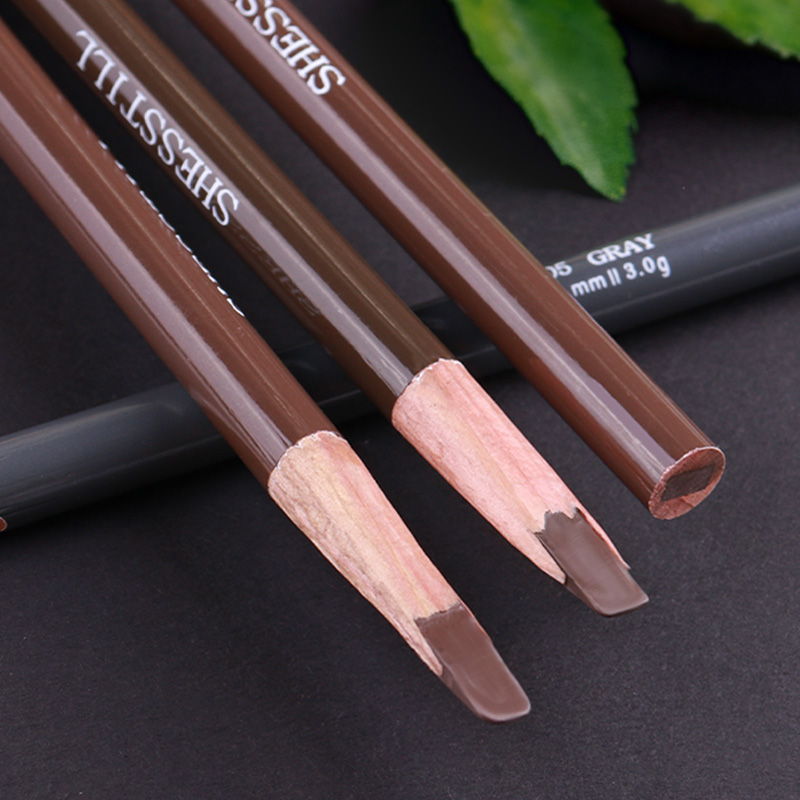 South Korea's wooden square core eyebrow pencil hard core pencil can be cut waterproof long-lasting non-fading female non-fading flat head