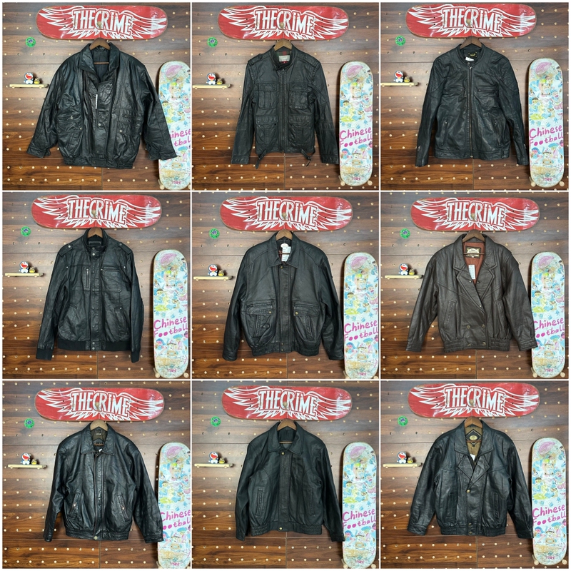 Vintage Leather Jacket American Style A2 Retro Short Loose Bomber Leather Jacket Genuine Leather for Men and Women P36