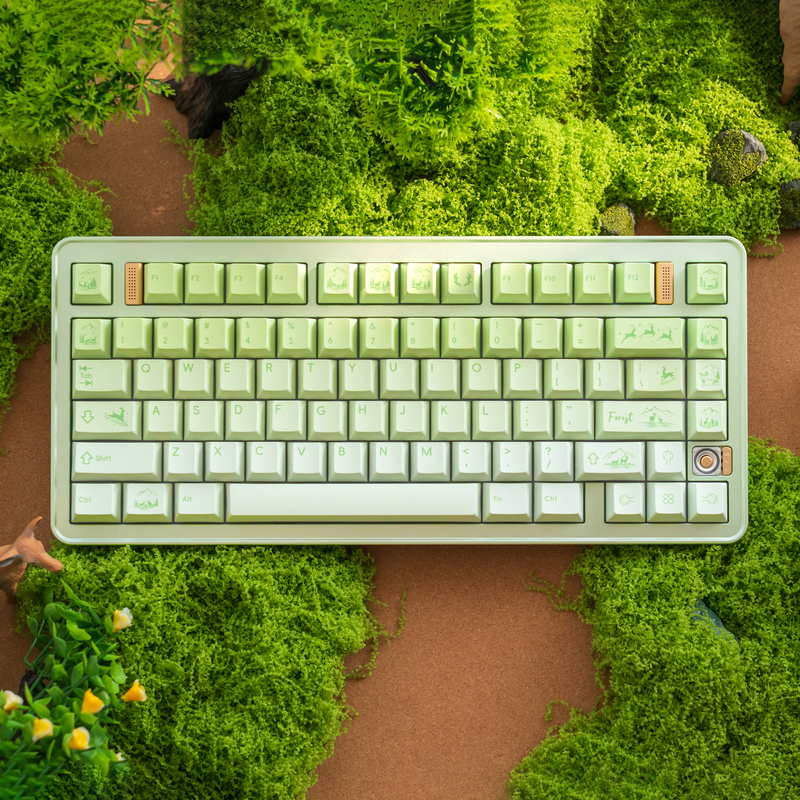 Loerent《Deer Forest Language》Pbt Keycaps Original Height Keyboard Keycaps 146+115 Keys Evo75