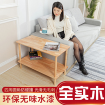 Solid wood sofa side a few Japanese simple bedside table side table guest Chinese Hall double coffee table log corner