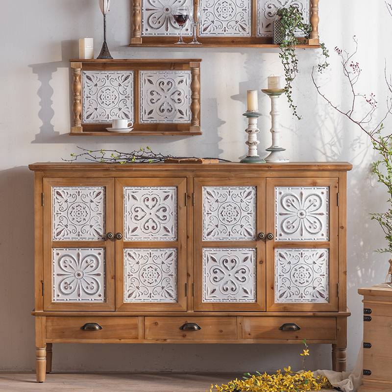 American Country-Style Solid Wood Living Room Furniture Sideboard Bohemian Decorative Cabinet French Retro Chest of Drawers Shoe Cabinet Side Cabinet American Country-Style Solid Wood Living Room Furniture Sideboard Bohemian Decorative Cabinet French Retro Chest of Drawers Shoe Cabinet Side Cabinet