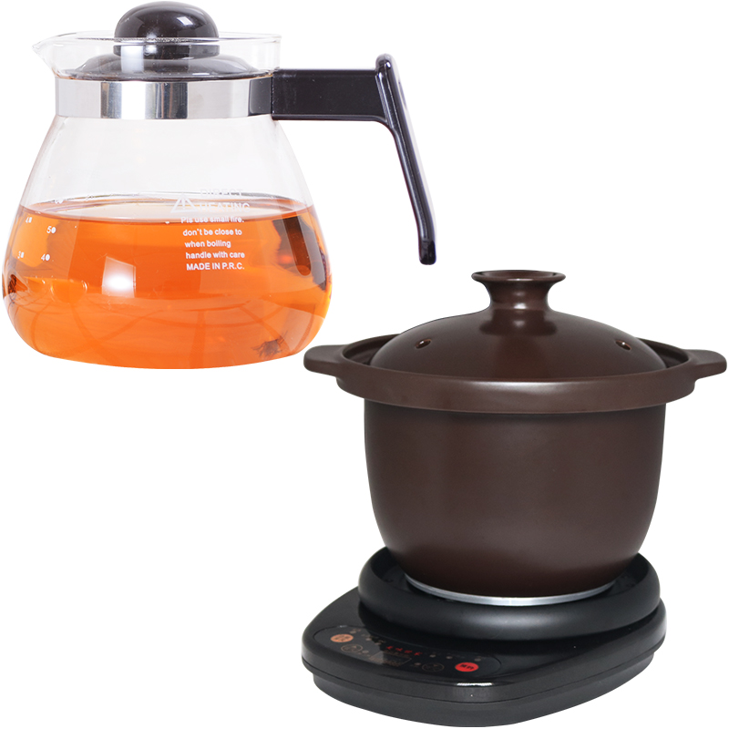 Quick stew soup porridge Ceramic two-piece electric stew pot Soup pot Porridge pot Soup pot Purple clay pot