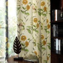Custom curtains Pastoral American style curtains Flower plant style Retro European bedroom living room British style