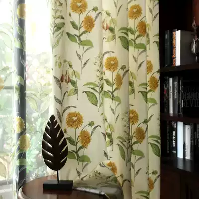 Custom curtains Pastoral American style curtains Flower plant style Retro European bedroom living room British style
