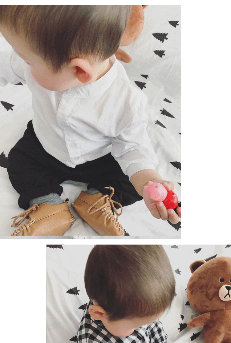 Một cửa hàng gỗ nam bé 1 tuổi mùa thu bé sơ sinh cotton trắng đứng cổ áo sơ mi dài tay có chạm đáy - Áo sơ mi sơ mi dài tay bé gái