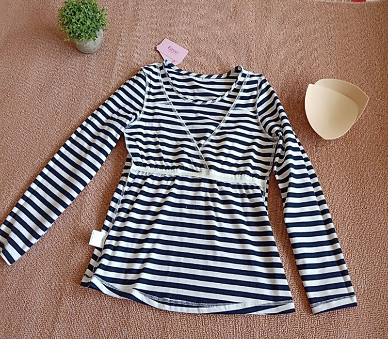 Modal cho con bú dài tay mùa hè mỏng phần phù hợp với tháng ngực với quần áo cotton cho ăn bên ngoài mặc đồ ngủ sau sinh mùa xuân và mùa thu đồ bộ nam mặc nhà