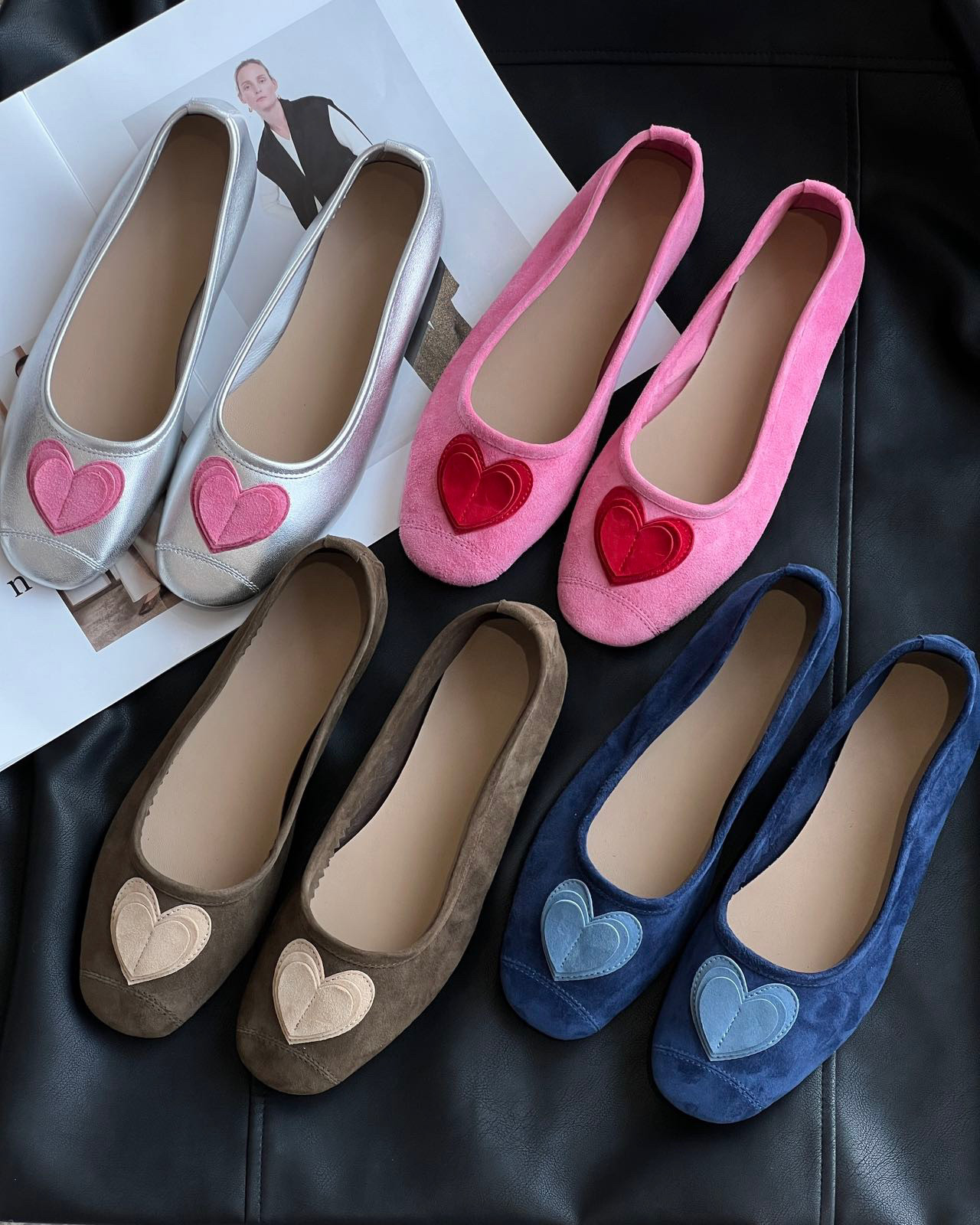 Spring's Must-Have: Niche Heart Leather Ballet Flats! - Detail image 2