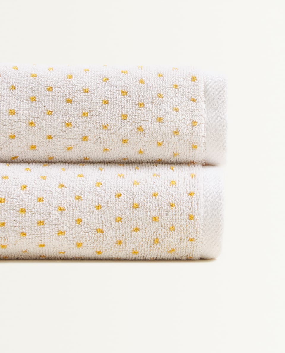 Zara Home KIDS loạt khăn nhỏ màu vàng hoa chấm bi thiết kế túi 44547013999 - Khăn tắm / áo choàng tắm khăn tắm sợi tre cho bé