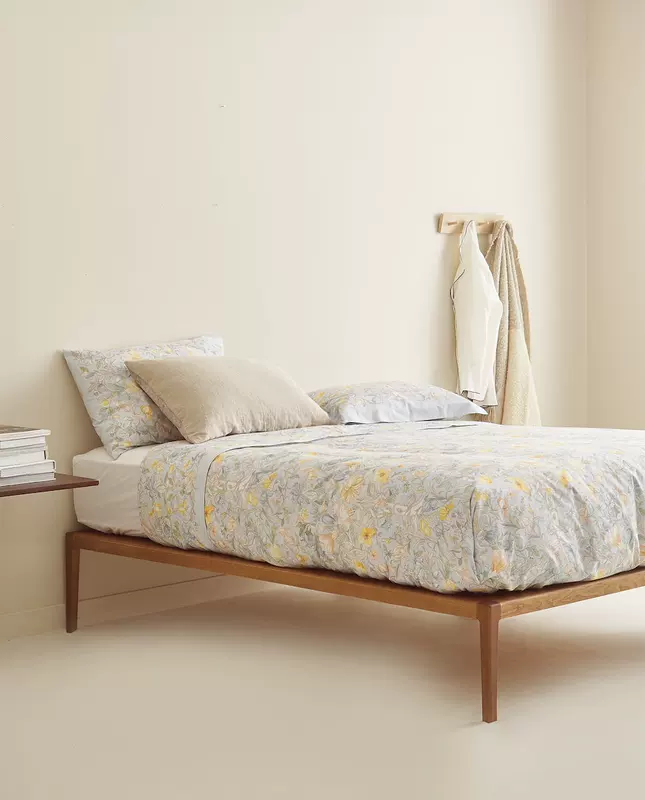 Zara Home đấu thầu màu xanh hoa đơn đôi chăn trên cùng một mảnh 40339089423 - Khăn trải giường