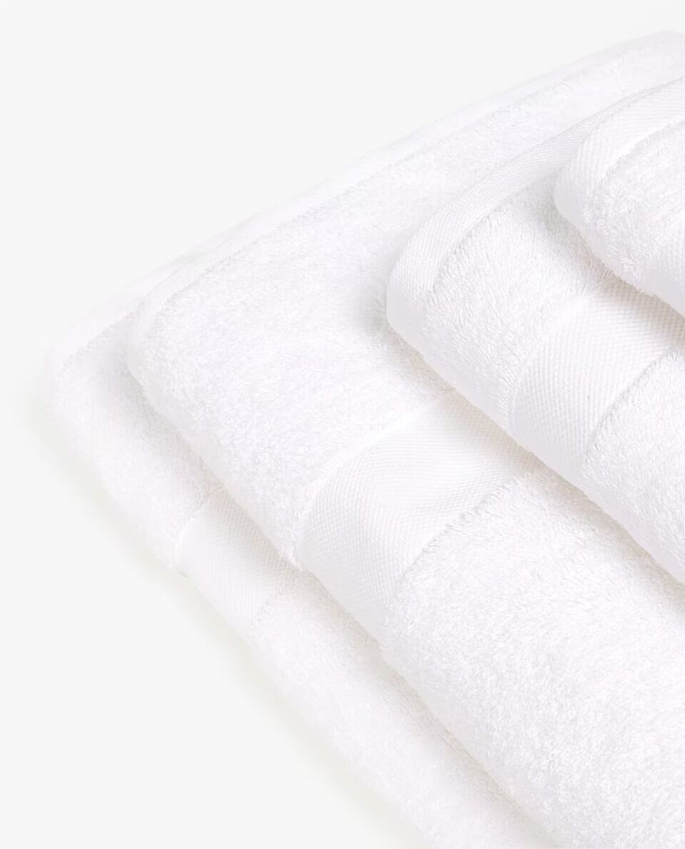 Zara Home Chất liệu cotton trắng tinh khiết dành cho người lớn dùng khăn mềm thấm nước thoải mái 48440013250 - Khăn tắm / áo choàng tắm khan tam