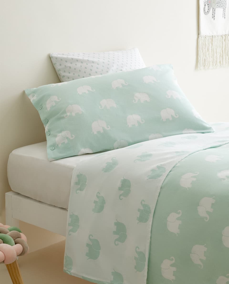 Zara Home KIDS series in hình con voi và vỏ gối cho trẻ em bộ 2 mảnh 45487565982 - Quilt Covers chăn phao muji	