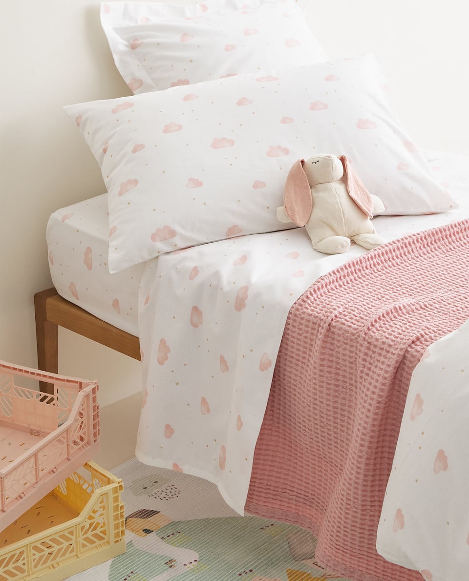 Zara Home KIDS sao và mây màu hồng đơn tấm bìa đơn mảnh 45500088620 - Quilt Covers chăn lụa