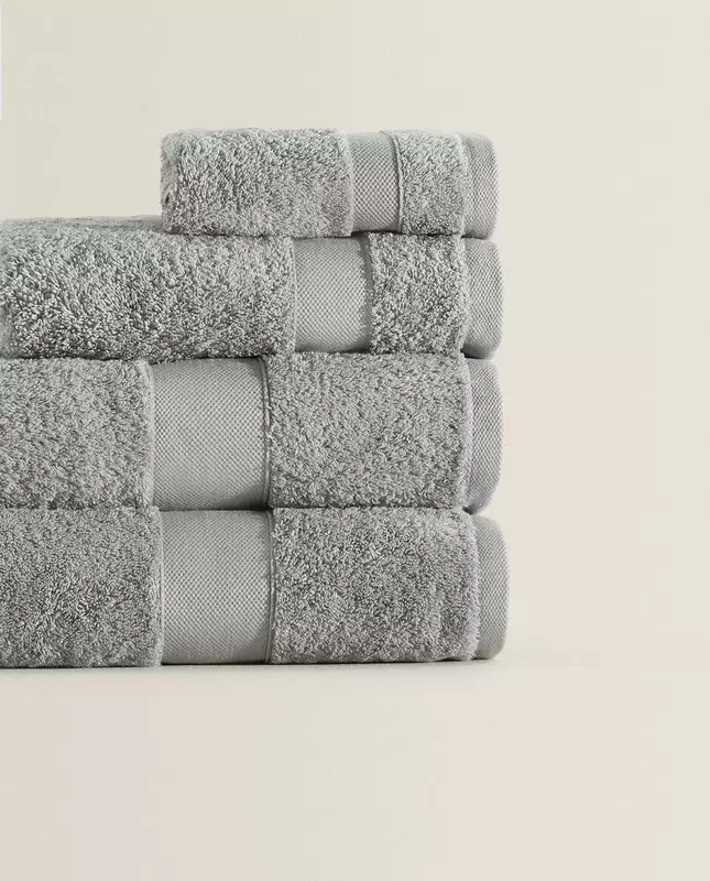 Zara Home Grey Người đàn ông và phụ nữ trưởng thành có khả năng hấp thụ cao Giặt khăn bông 44512013802 - Khăn tắm / áo choàng tắm