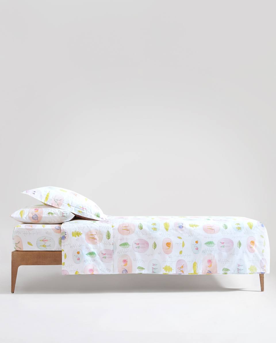 Zara Home Bắc Âu Trẻ em KIDS doanh nghiệp giường nhà máy in lá loạt 47372900999 - Trang bị Covers Ga phủ giường