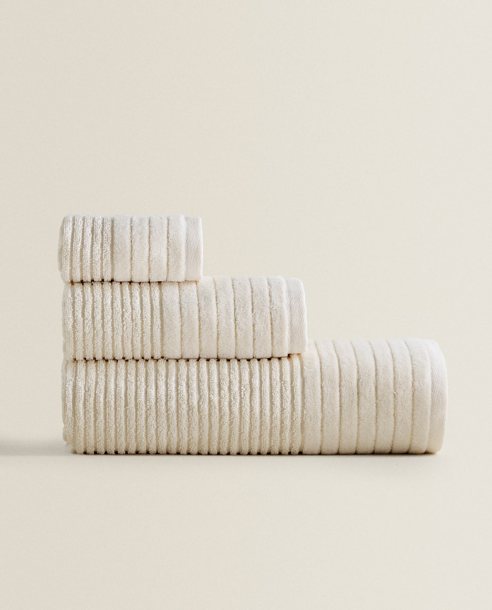Zara Home nhung khăn tắm màu be cotton cotton trai và gái lớn 41853013710 - Khăn tắm / áo choàng tắm khăn mặt cotton