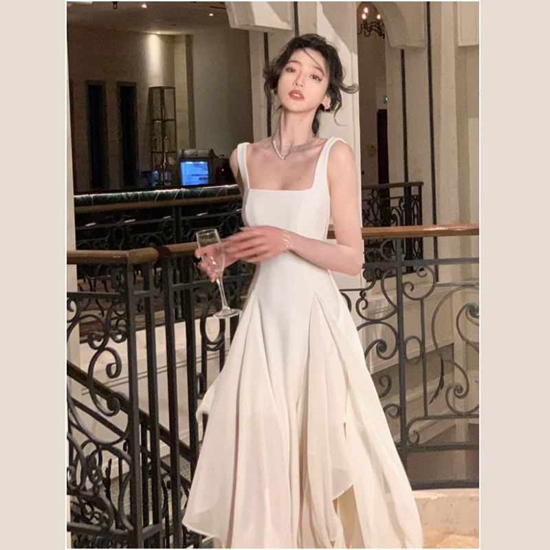 Long dress, summer T-shirt, skirt, french style Long dress, summer T-shirt, skirt, french style
