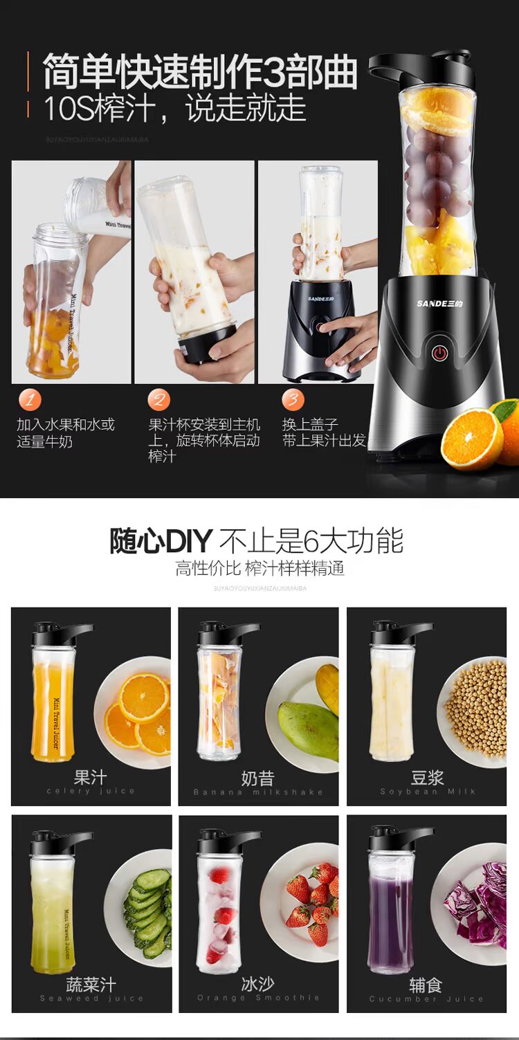 máy xay rau má Ba máy ép trái cây đa năng SD-LL25 máy ép trái cây gia dụng mini đa chức năng - Máy ép trái cây may ep hoa qua