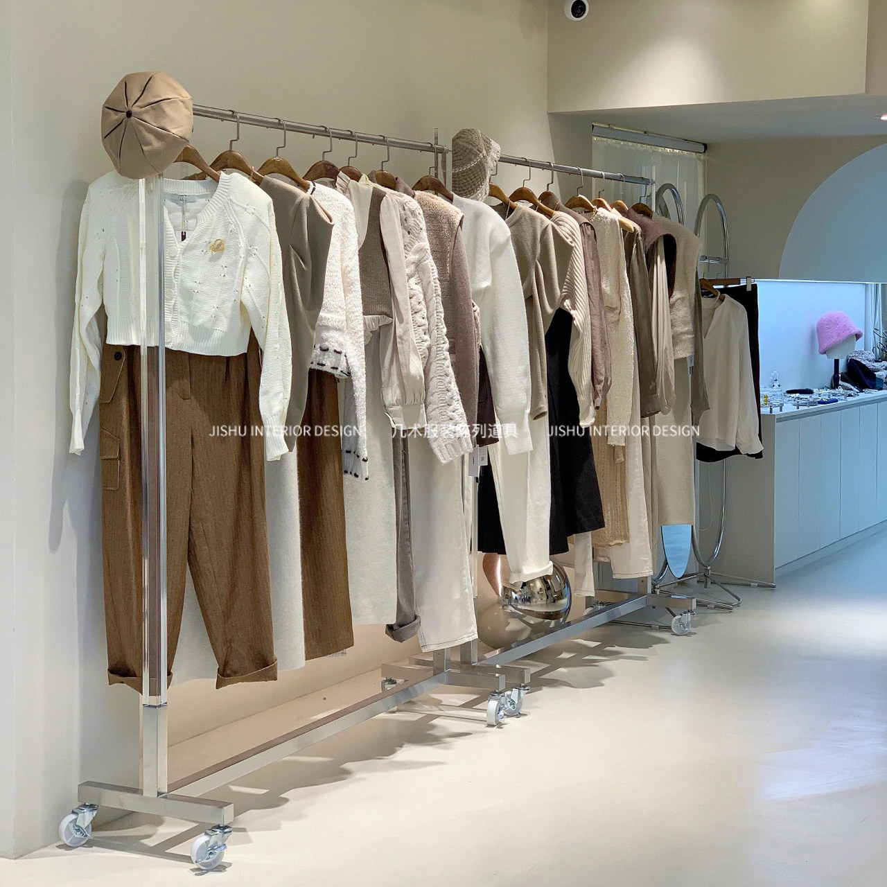 Women's Clothing Special Clothing Special Clothes Shop Shelves Shelves Display Shelves Sub-Floor Hanging Clothes Pole Middle Island Acrylic Display Shelf-Taobao
