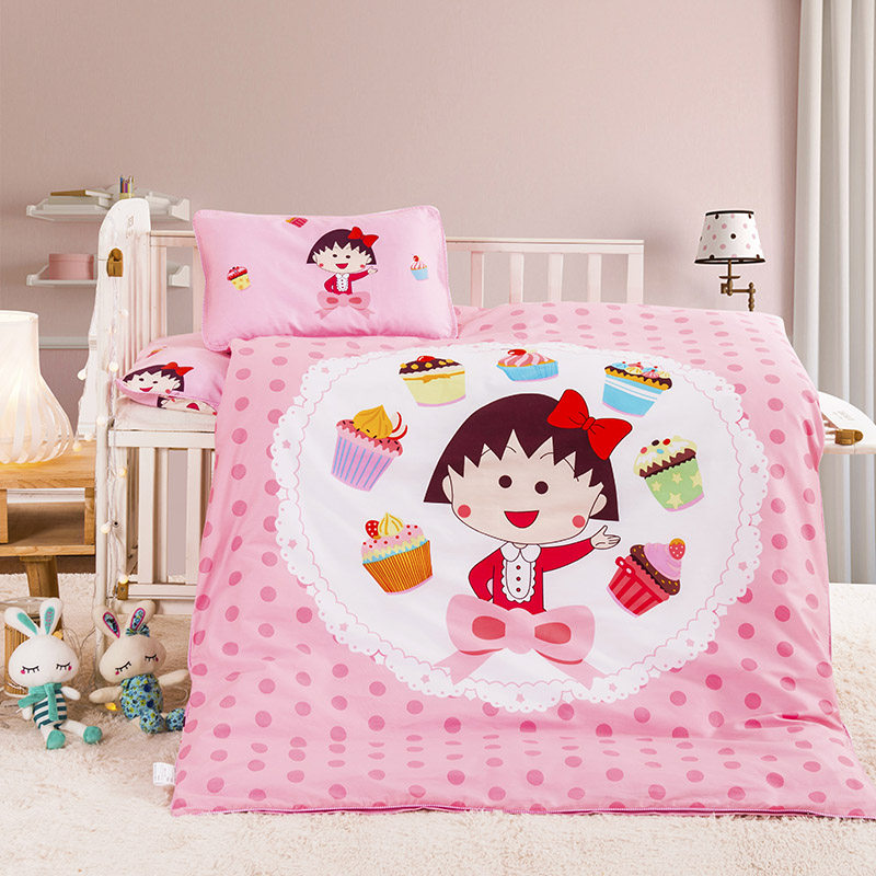 Pure cotton children's quilt cotton quilt cover kindergarten quilt three-piece set baby nap crib six-piece set with core