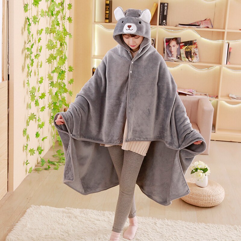 Lazy cloak blanket student shawl thickened nap cloak office cartoon air conditioning blanket warm office