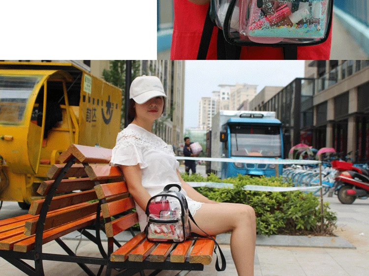 Mới Hàn Quốc trong suốt ba lô sequin nữ nhỏ thời trang đa năng thạch mini ba lô du lịch túi lưu trữ